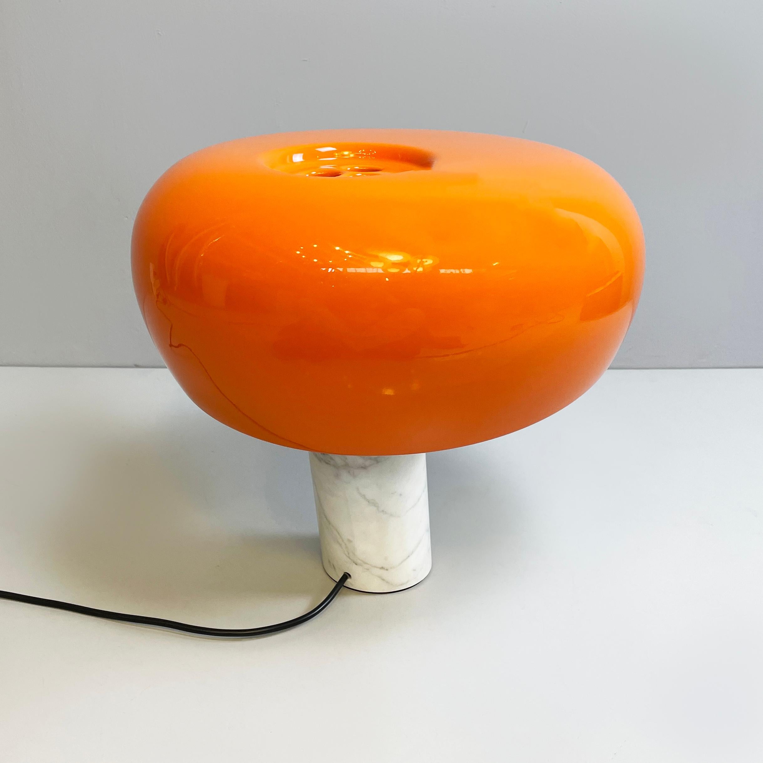 Metal Italian modern orange table lamp Snoopy by Castiglioni brothers for Flos, 2020