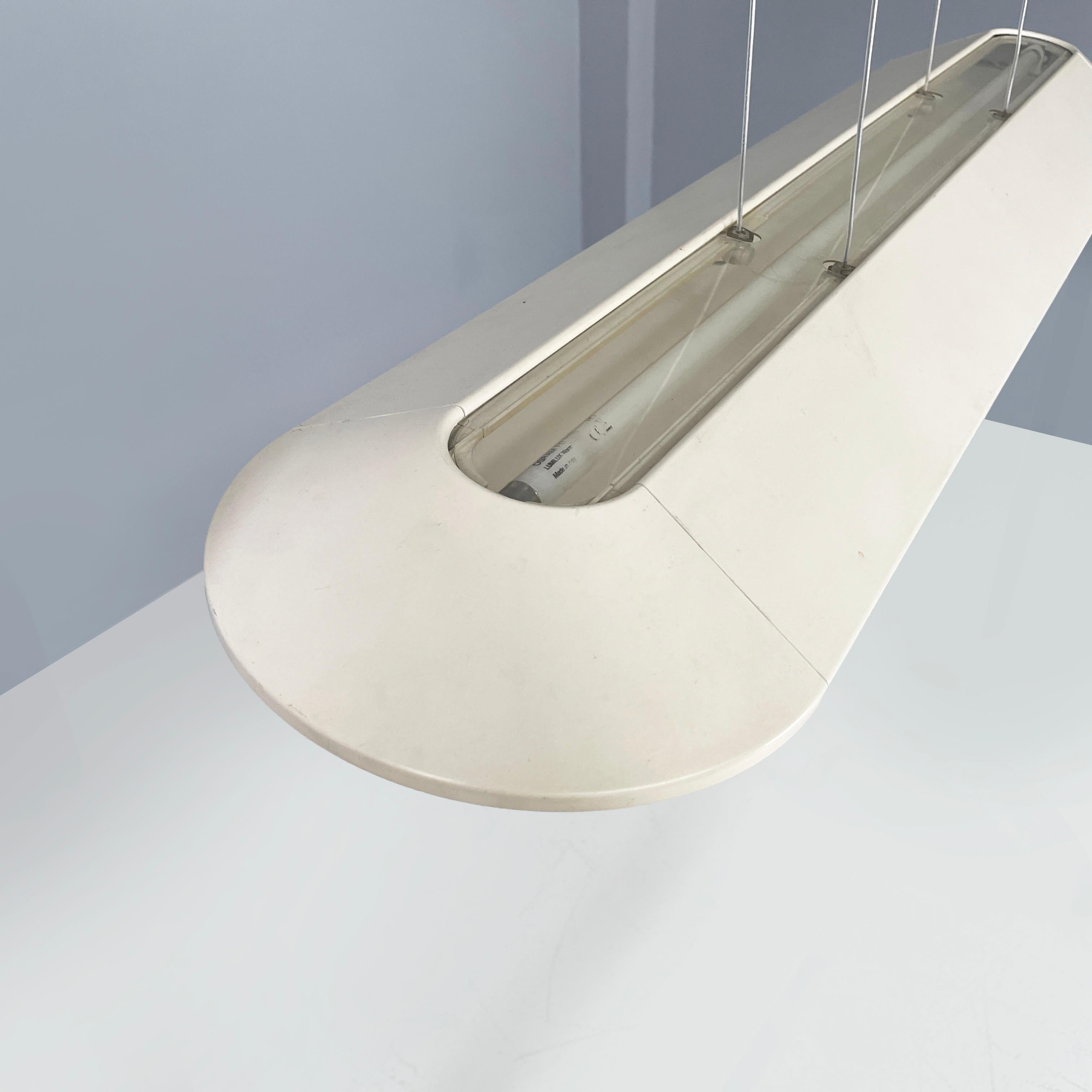 Italian modern Oval Chandelier in white metal and plastic by Artemide, 2000s 4