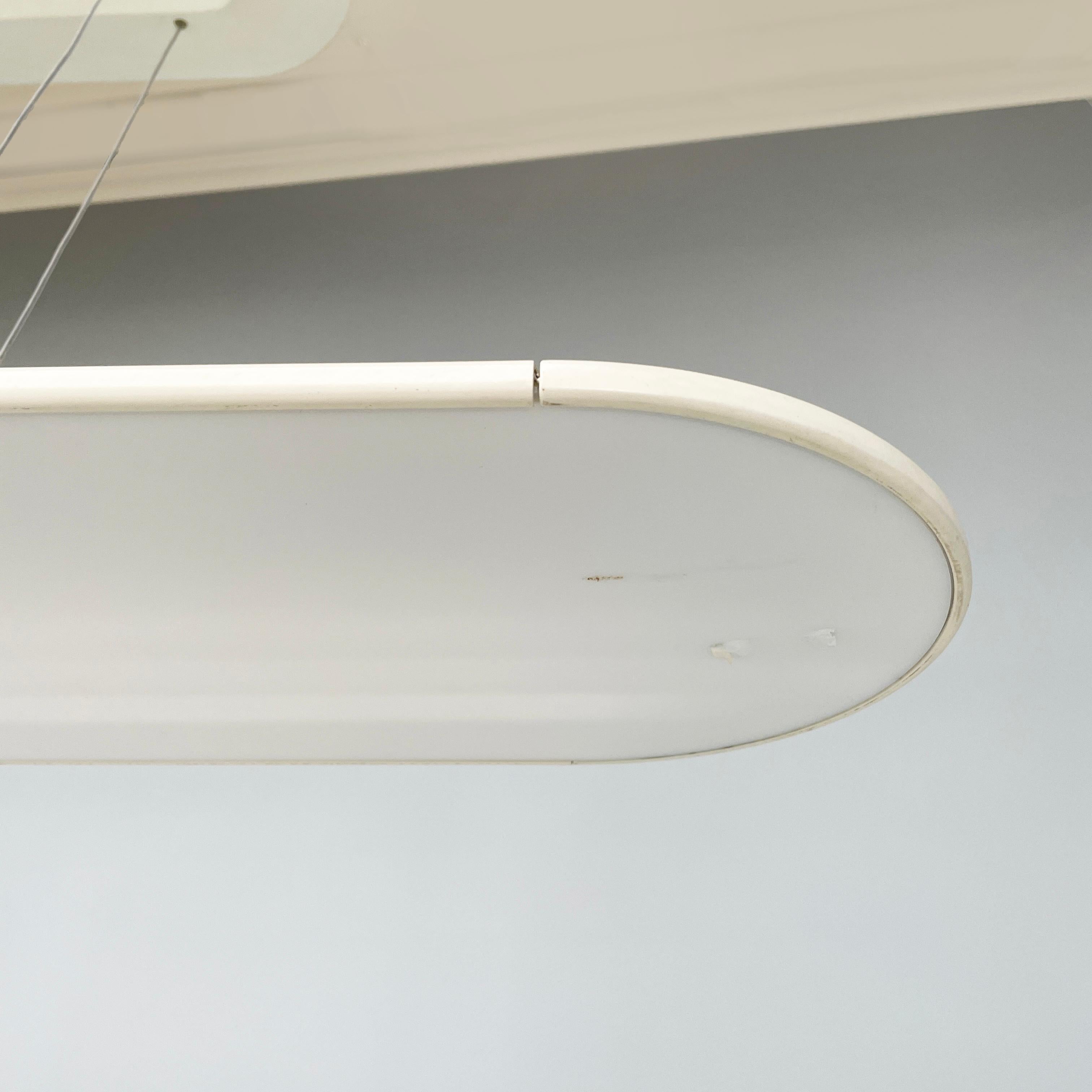 Italian modern Oval Chandelier in white metal and plastic by Artemide, 2000s For Sale 8