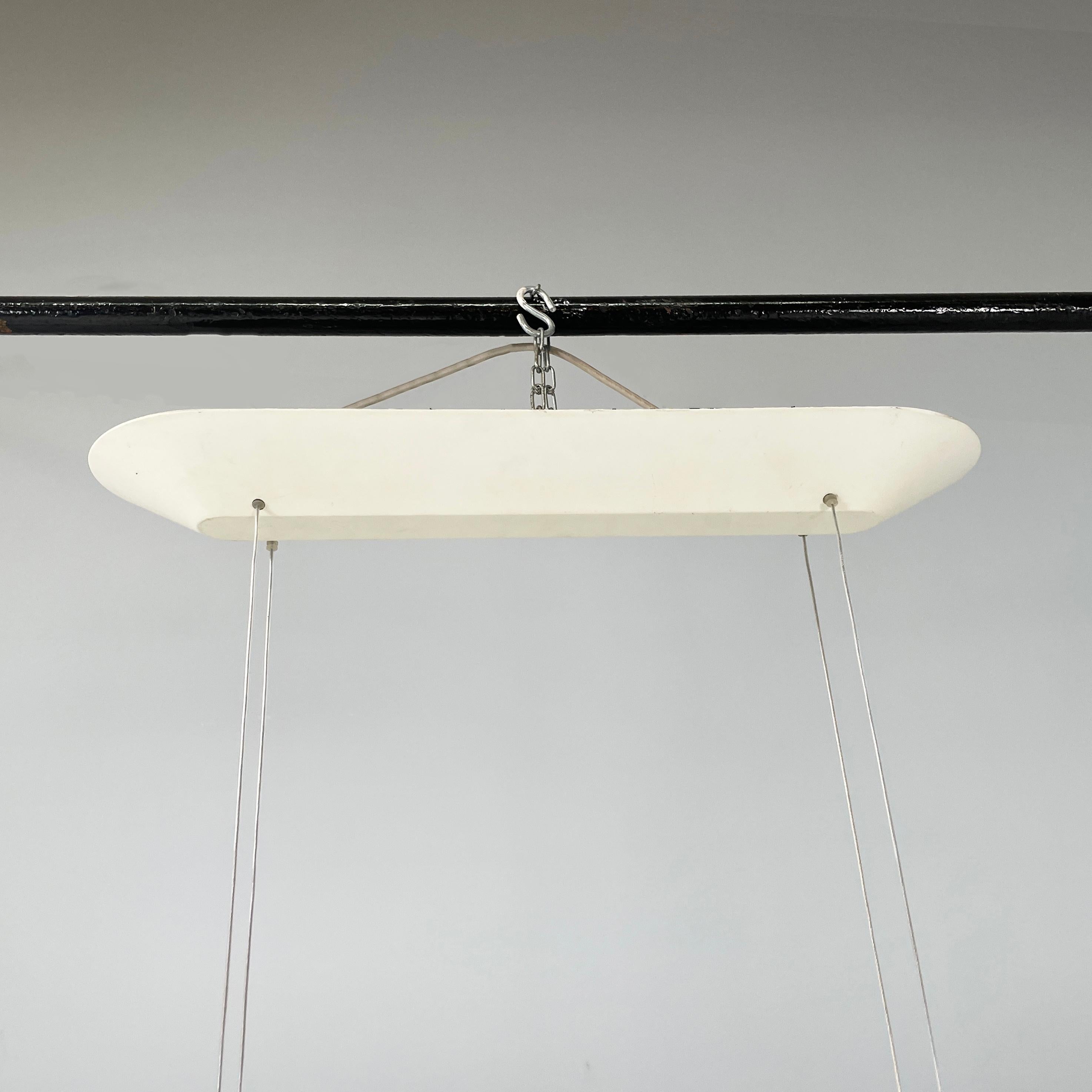 Italian modern Oval Chandelier in white metal and plastic by Artemide, 2000s For Sale 11