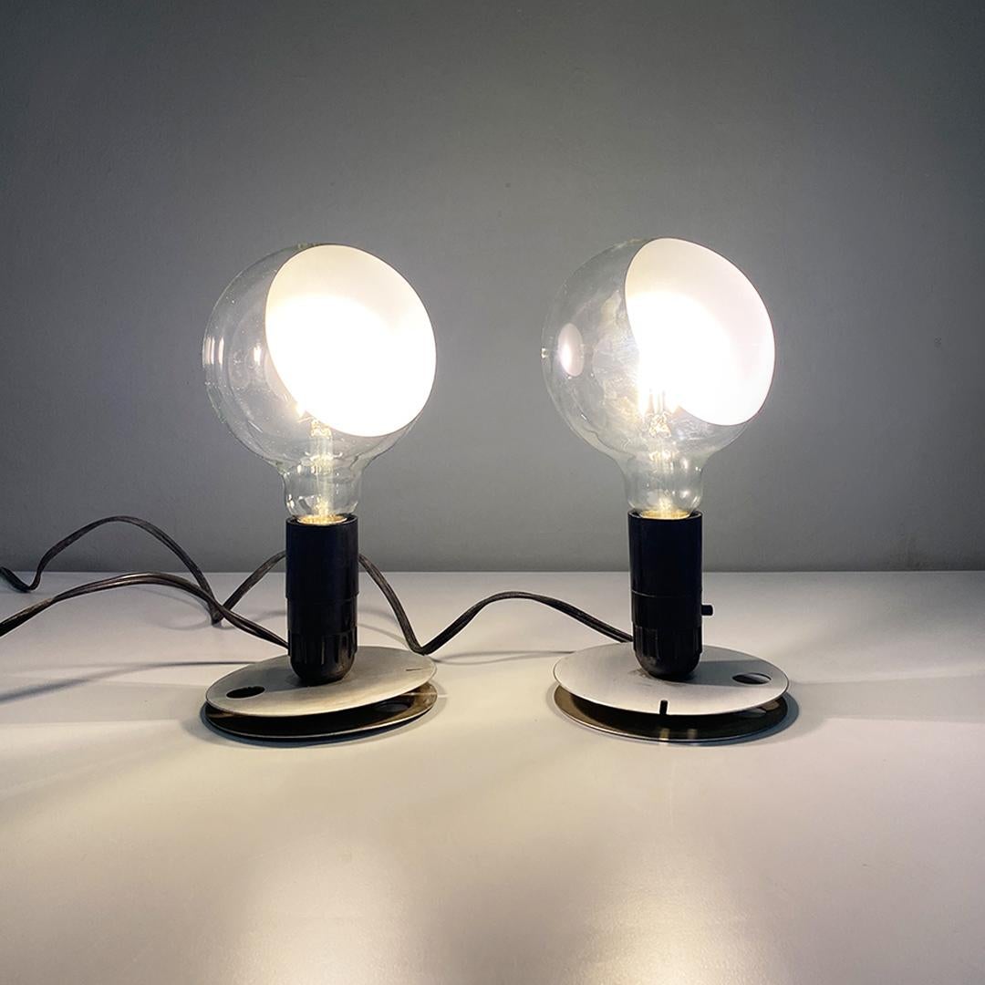 Italian Modern Pair of Lampadina Table Lamps by Castiglioni's for Flos, 1972 In Good Condition In MIlano, IT