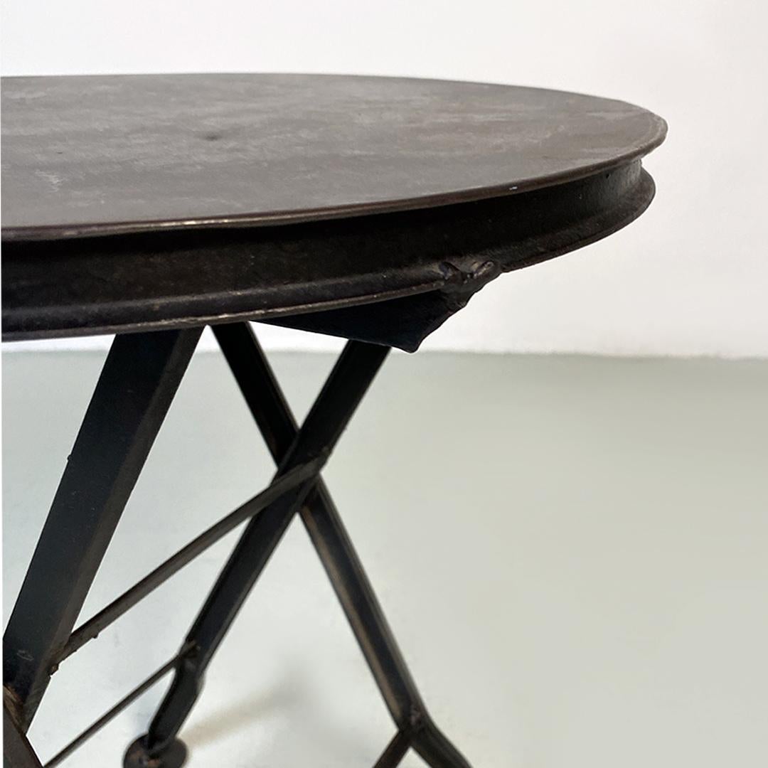 Italian Modern Pair of Round Iron Folding Stools or Coffee Tables, 1980s 6