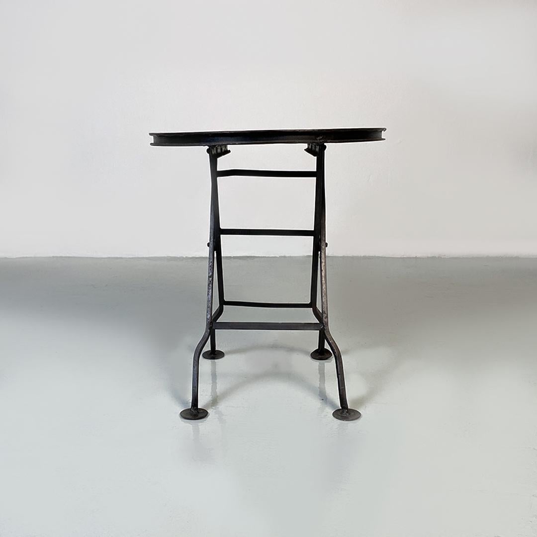Italian Modern Pair of Round Iron Folding Stools or Coffee Tables, 1980s 13