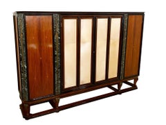Italian Modern Palisander and Marble Bookcase, Attributed to Paolo Buffa
