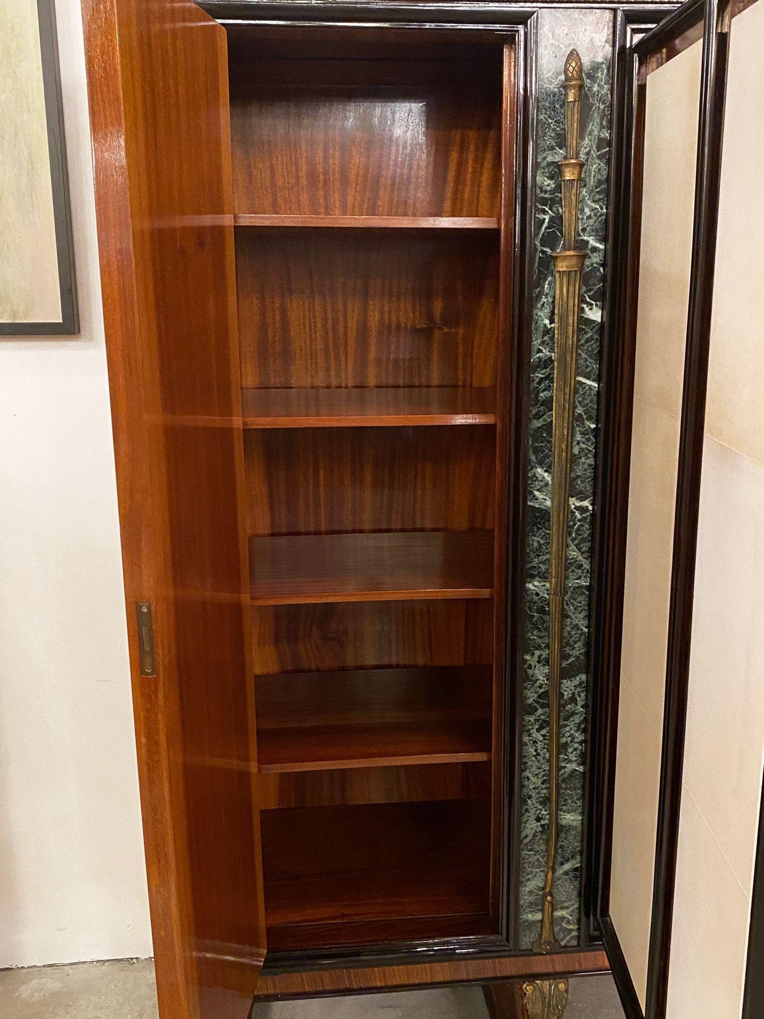 Mid-Century Modern Italian Modern Palisander and Marble Bookcase, Attributed to Paolo Buffa For Sale