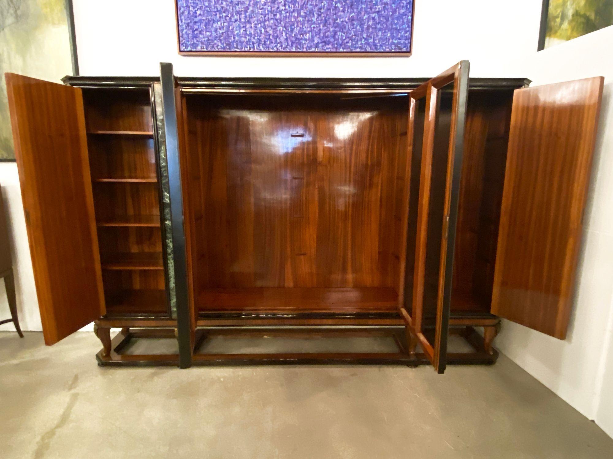 Italian Modern Palisander and Marble Bookcase, Attributed to Paolo Buffa For Sale 3