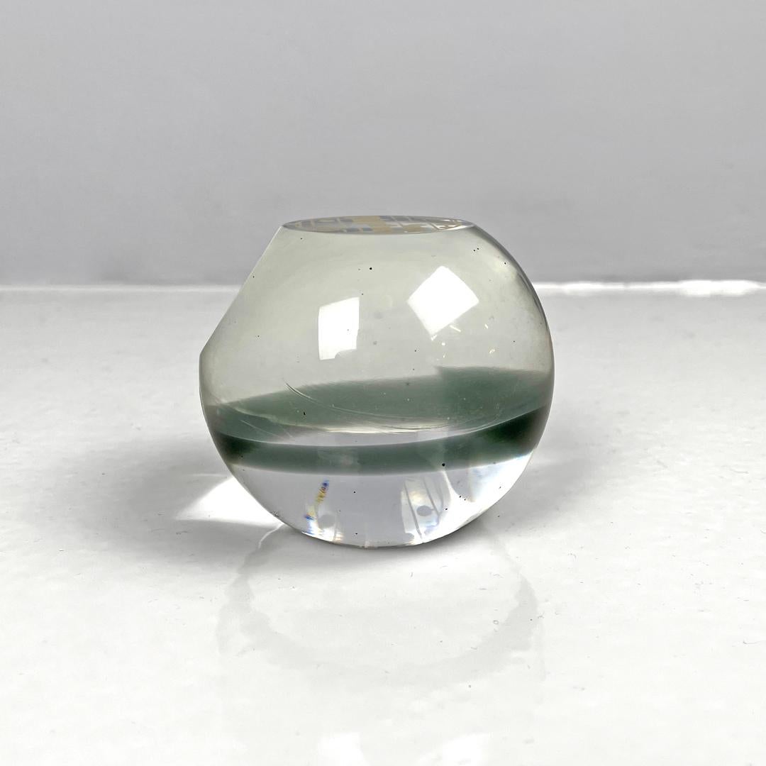 Murano Glass Italian modern paperweight by V. Nason & C. in transparent Murano glass, 1990s For Sale