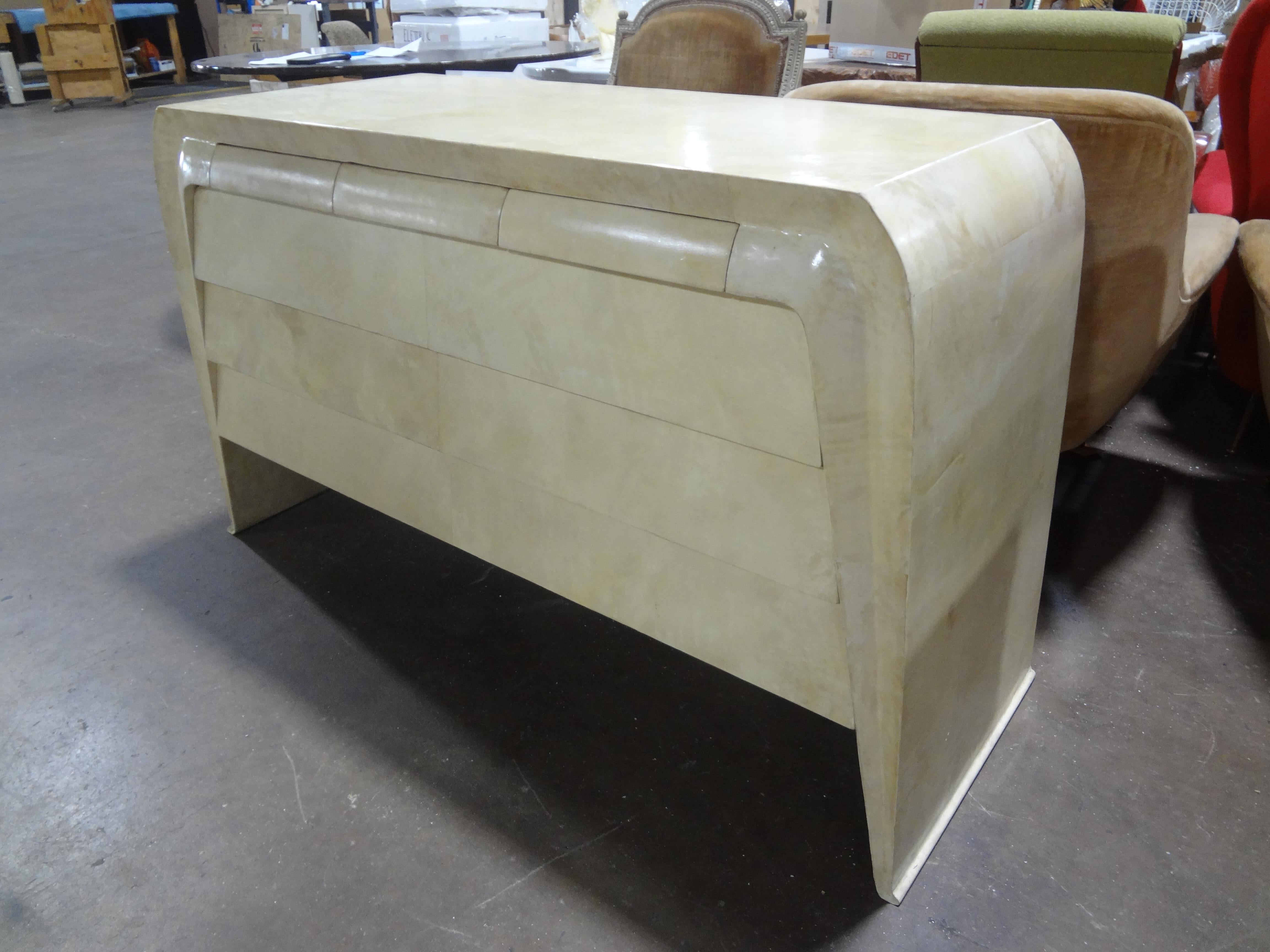 Italian Modern Parchment Chest, Sideboard Or Commode  For Sale 2