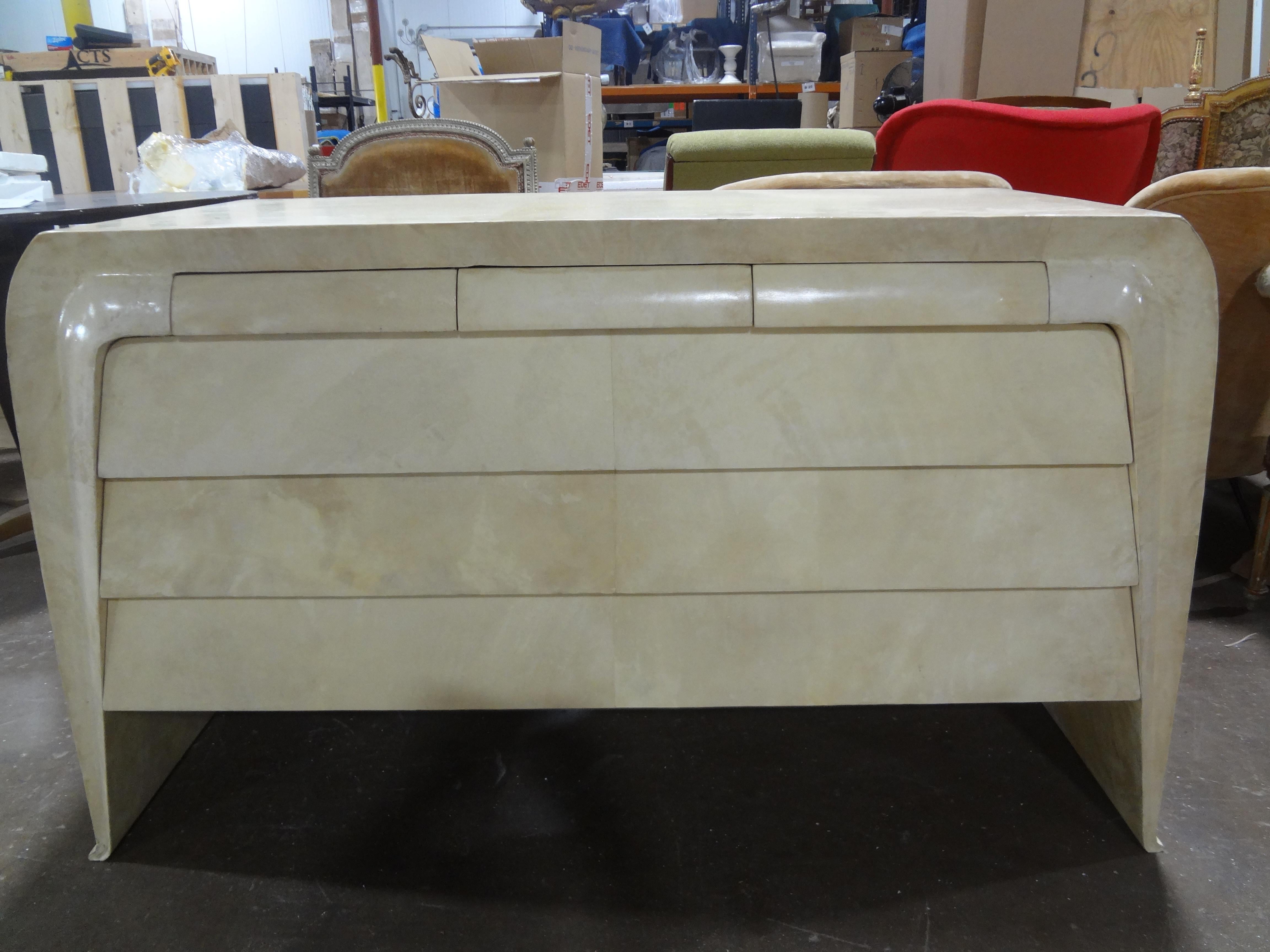 Italian Modern Parchment Chest, Sideboard Or Commode  For Sale 3