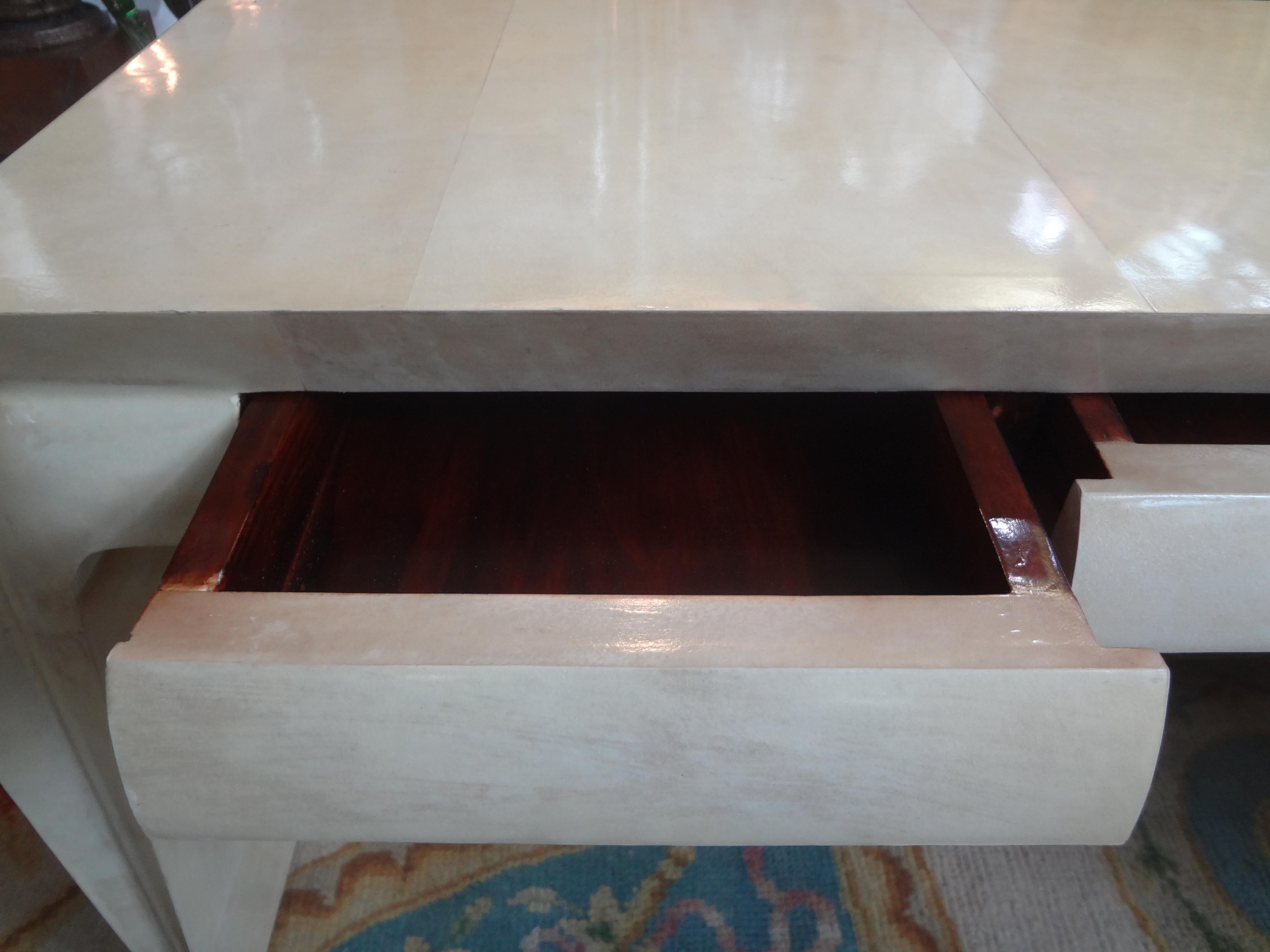 Mid-20th Century Italian Modern Parchment Console Table For Sale