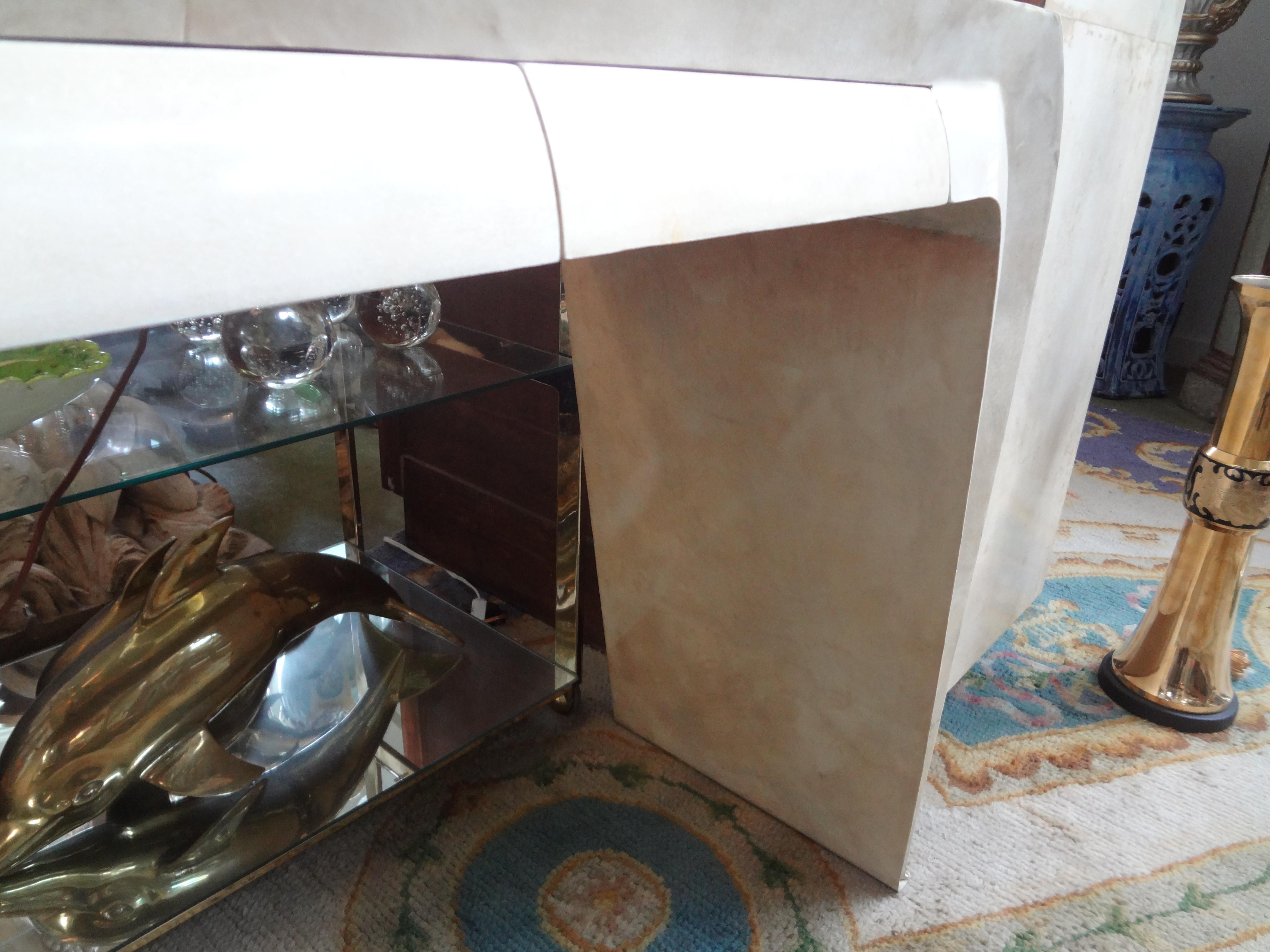 Italian Modern Parchment Console Table For Sale 2