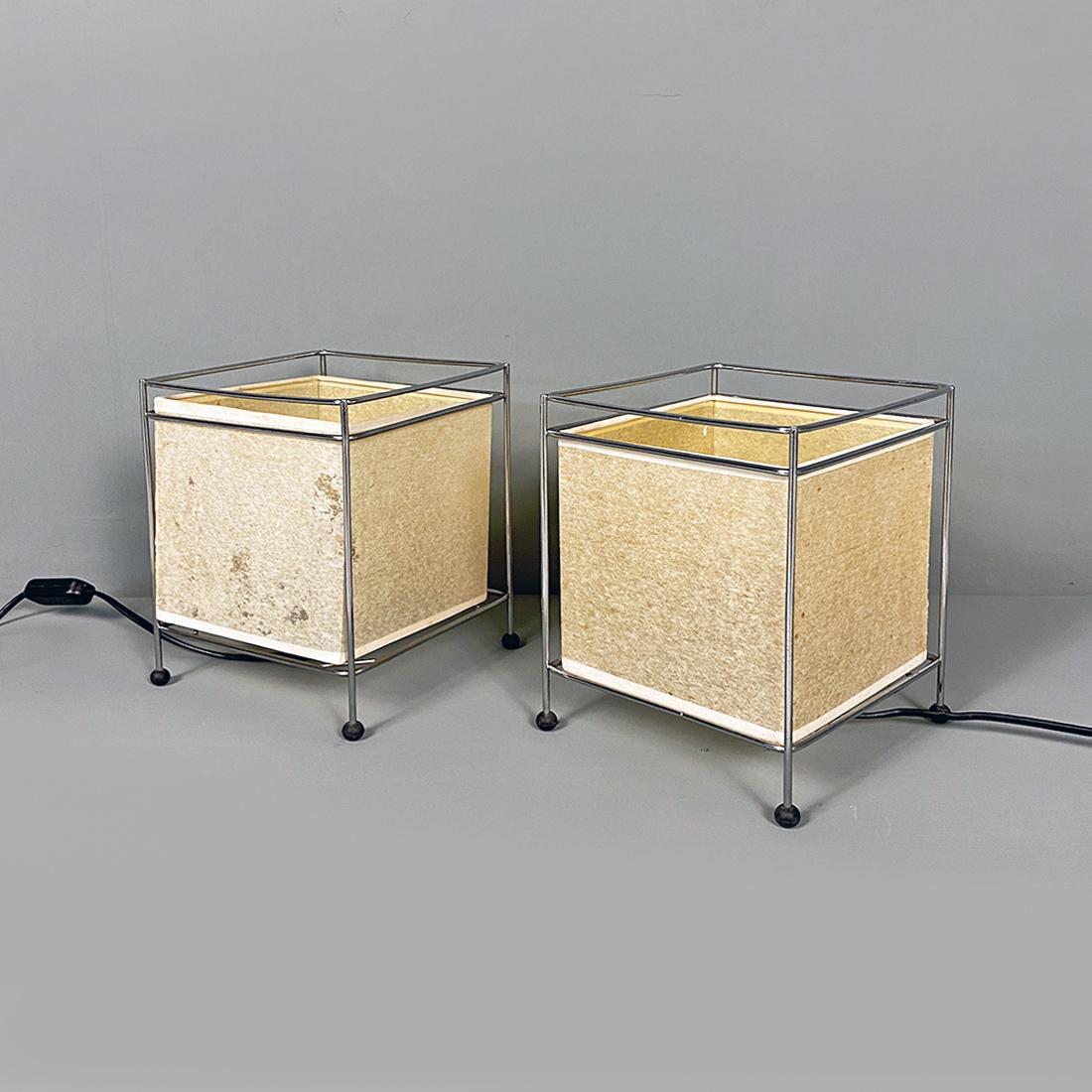 Italian Modern Parchment, Metal and Plastic Bedside or Table Lamps, 1980s 7