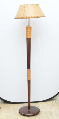 Italian Modern Parchment Shade Floor Lamp, Borsani, 1960's