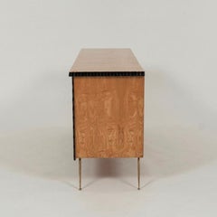 Italian Modern Parisi Style Maple Burlwood Credenza