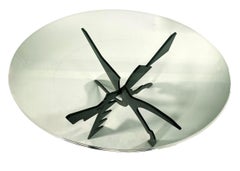 Italian Modern Patinated Bronze and Glass Cafe Table, Pucci de Rossi