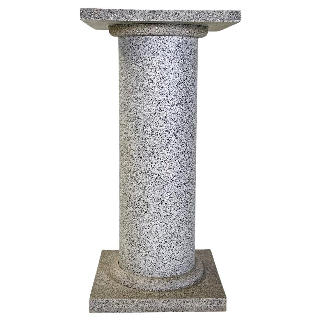 Italian Modern Pedestal Column in Wood Painted as Stone, 1990s-2000s For Sale