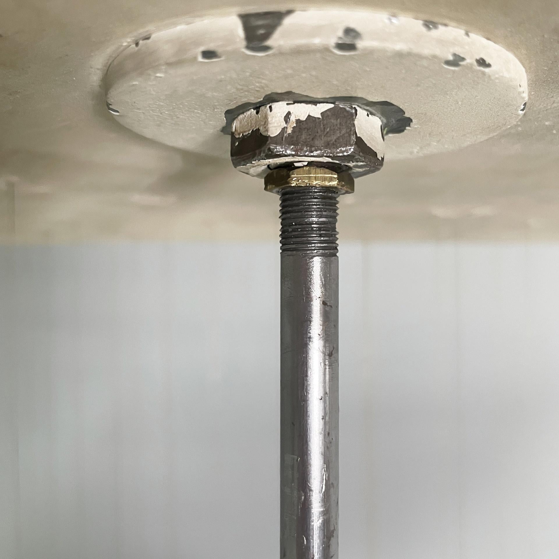 Italian modern pendant chandelier in glass, aluminum and white wood, 1970s in vendita 9