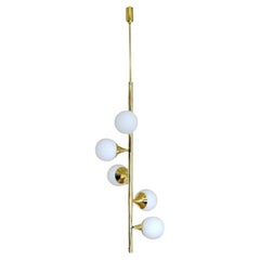 Italian Modern Pendant in Brass and Opaline Glass by Fabio Ltd