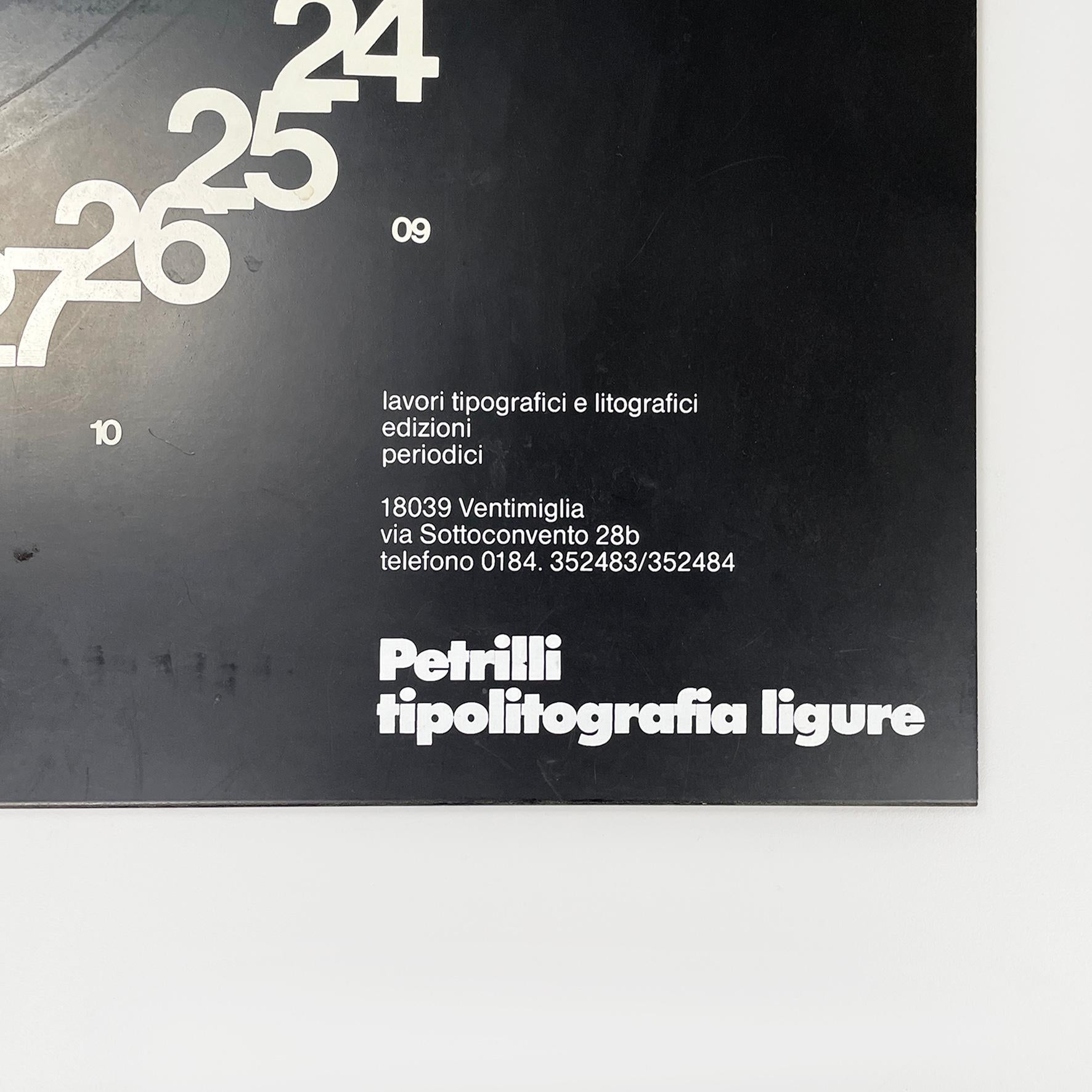 Late 20th Century Italian modern perpetual Meridiana calendar Giulio Confalonieri Studio Nava 1978