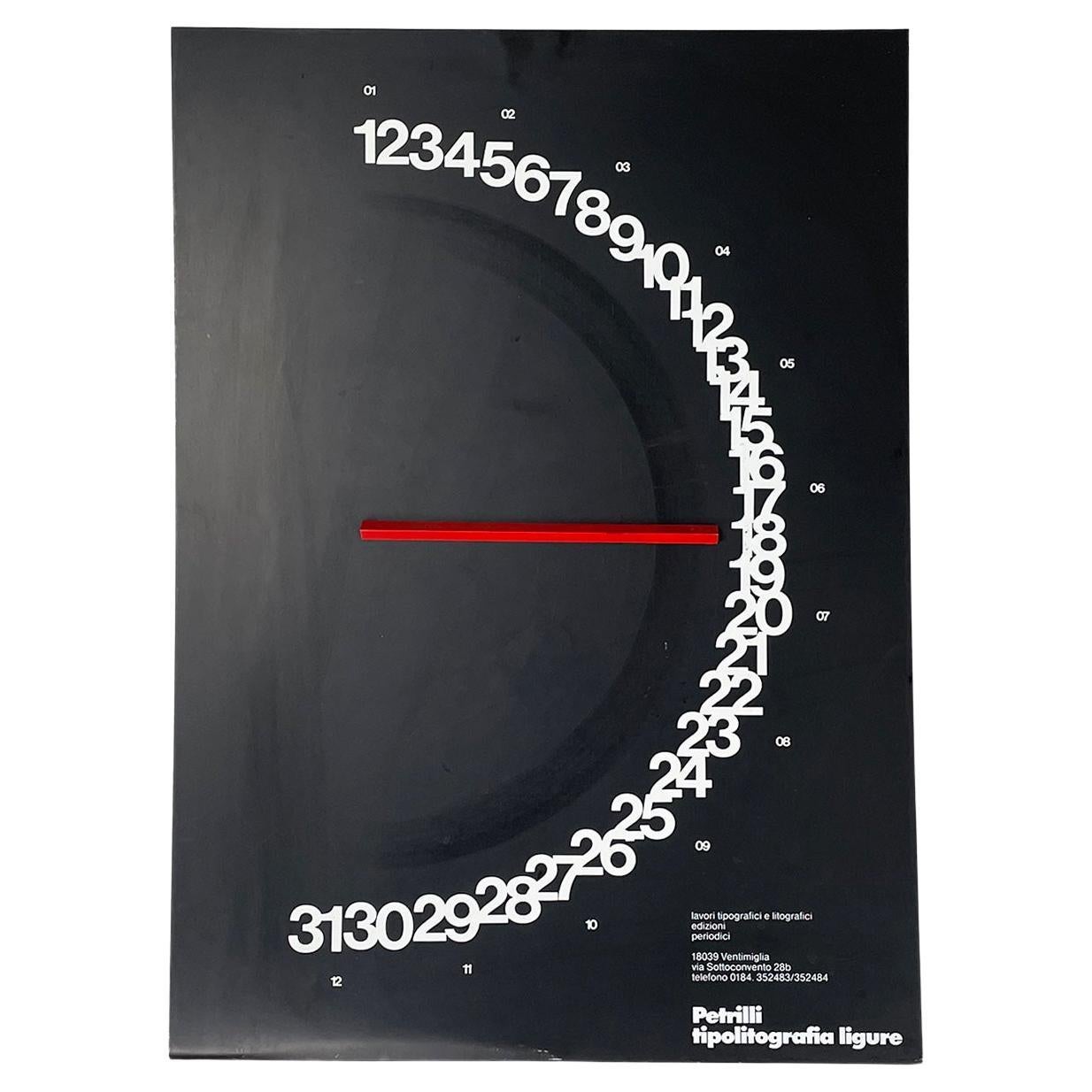 Italian modern perpetual Meridiana calendar Giulio Confalonieri Studio Nava 1978