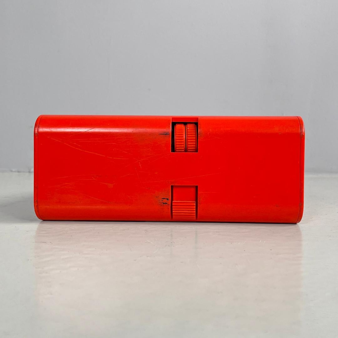 Metal Italian modern Phono Boy portable record player Mario Bellini for Grundig, 1970s