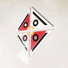 Italian Modern Picture with Geometric Decoration Prints, 1980s