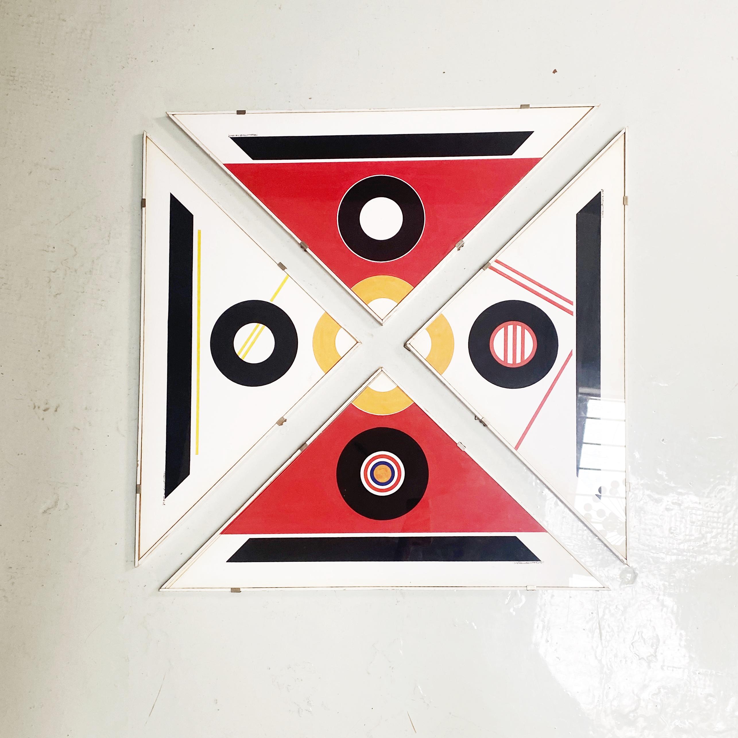 Italienisches modernes italienisches Bild mit geometrischen Dekorationsdrucken, 1980er Jahre (Moderne) im Angebot