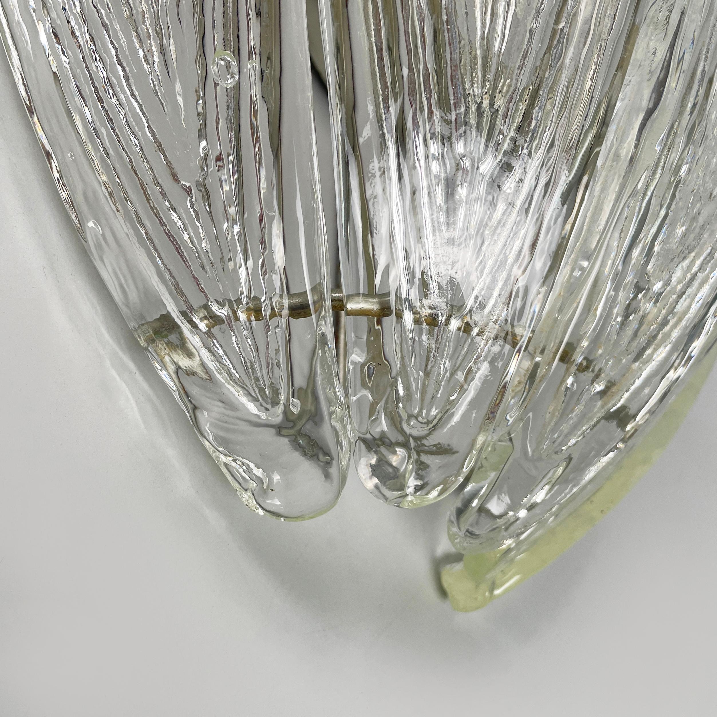 Lampada da parete moderna italiana a forma di ananas in vetro scanalato e metallo, anni '80 in vendita 10