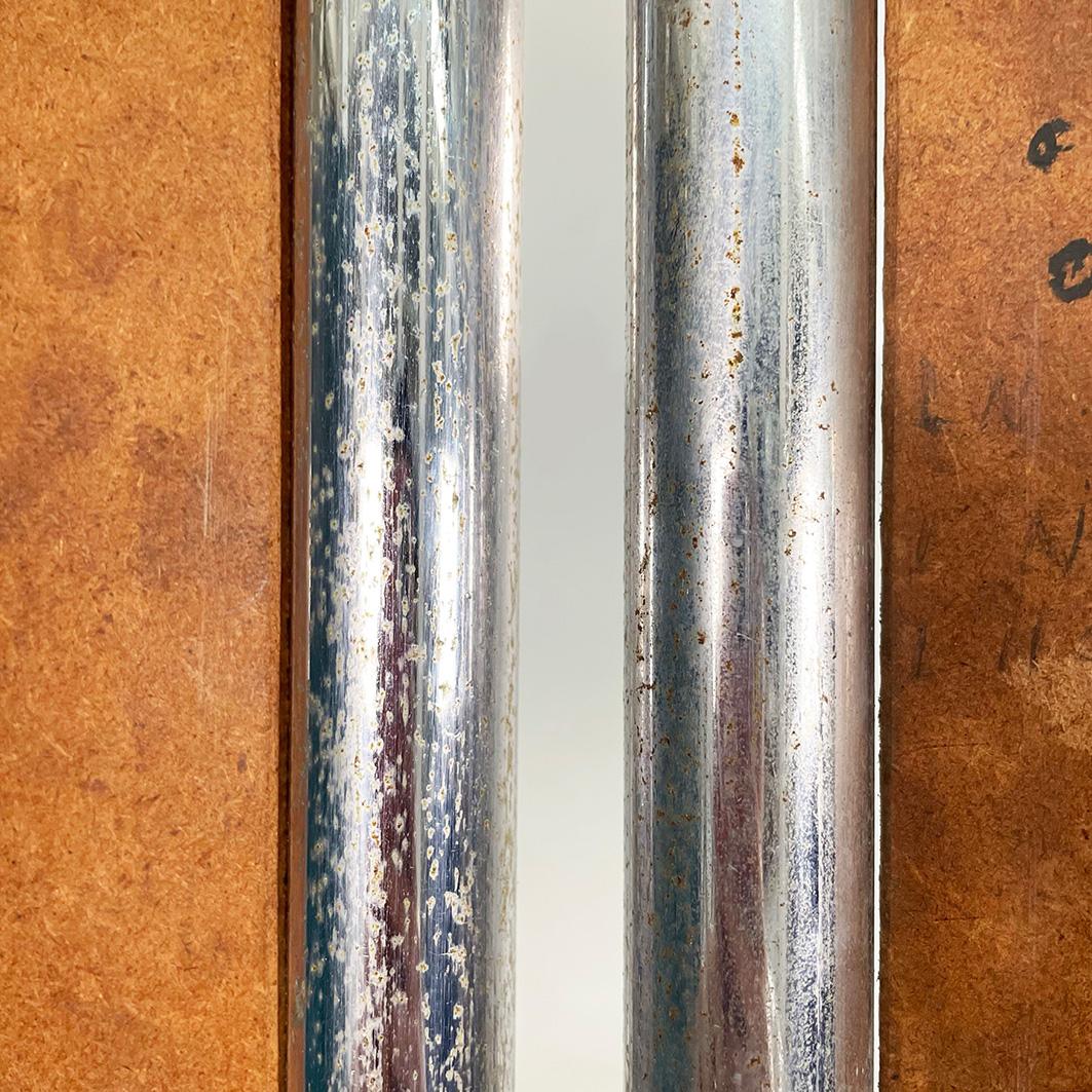 Specchio da terra moderno italiano in legno rosa e metallo tubolare con ante, anni '80 in vendita 11