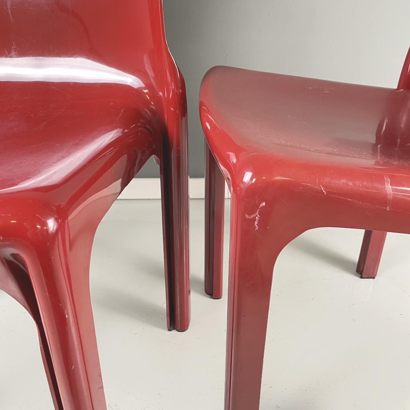 Italienische moderne rote Selene-Stühle aus Kunststoff von Vico Magistretti für Artemide, 1960er Jahre im Angebot 11