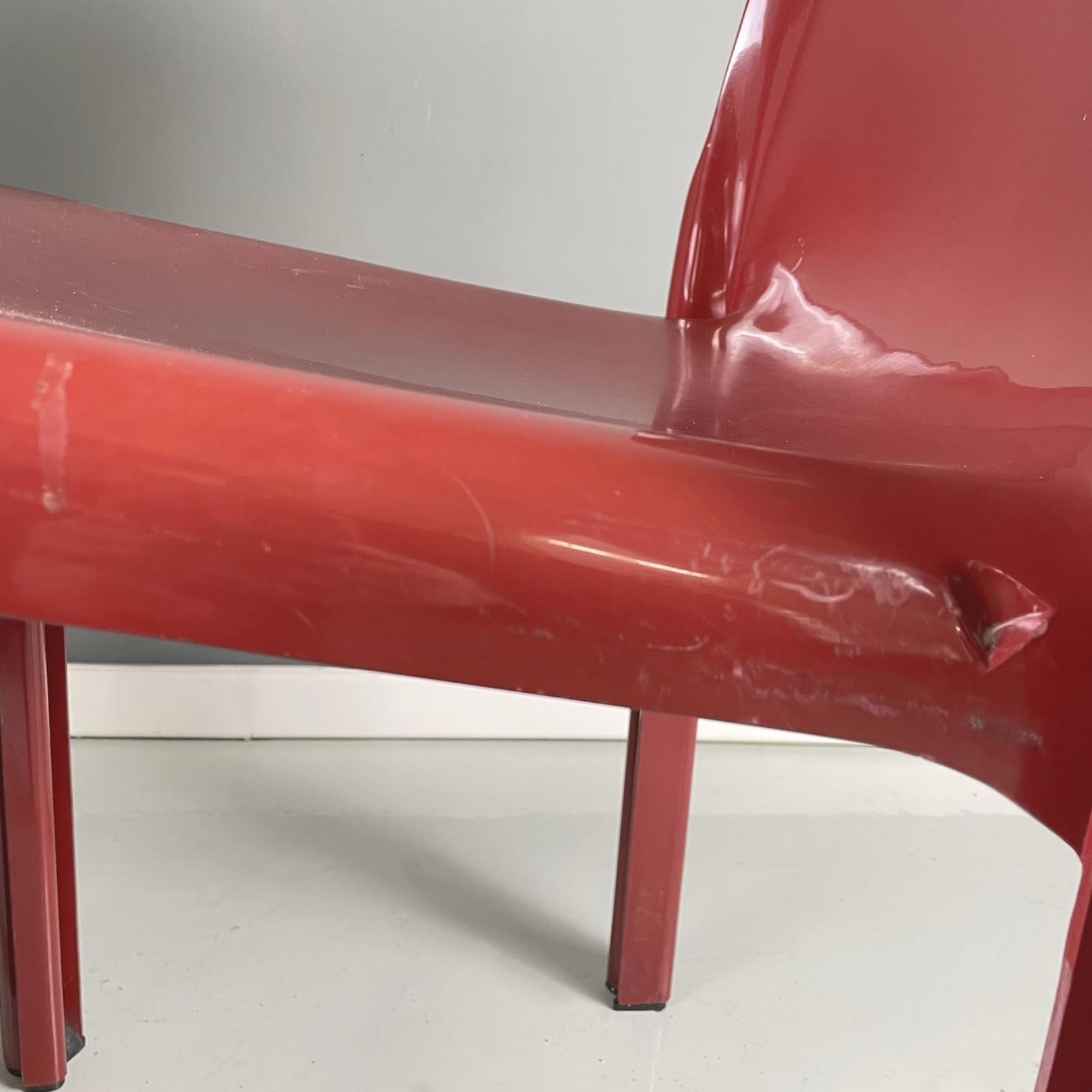 Italian modern plastic red Chairs Selene by Vico Magistretti for Artemide, 1960s For Sale 10