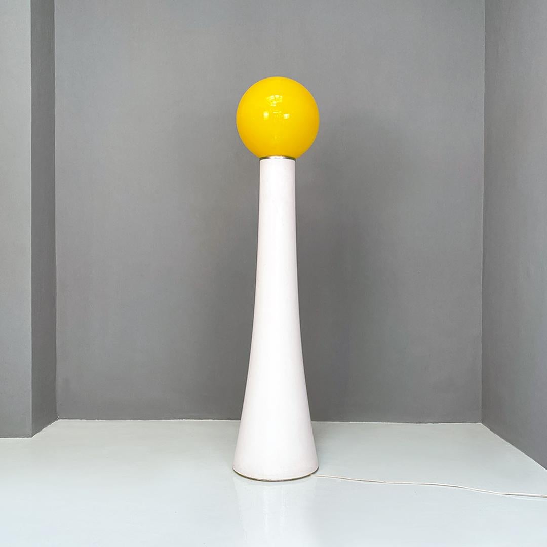 Italian Modern Plastic, Yellow Glass Floor Lamp, Annig Sarian for Kartell 1970s For Sale 6