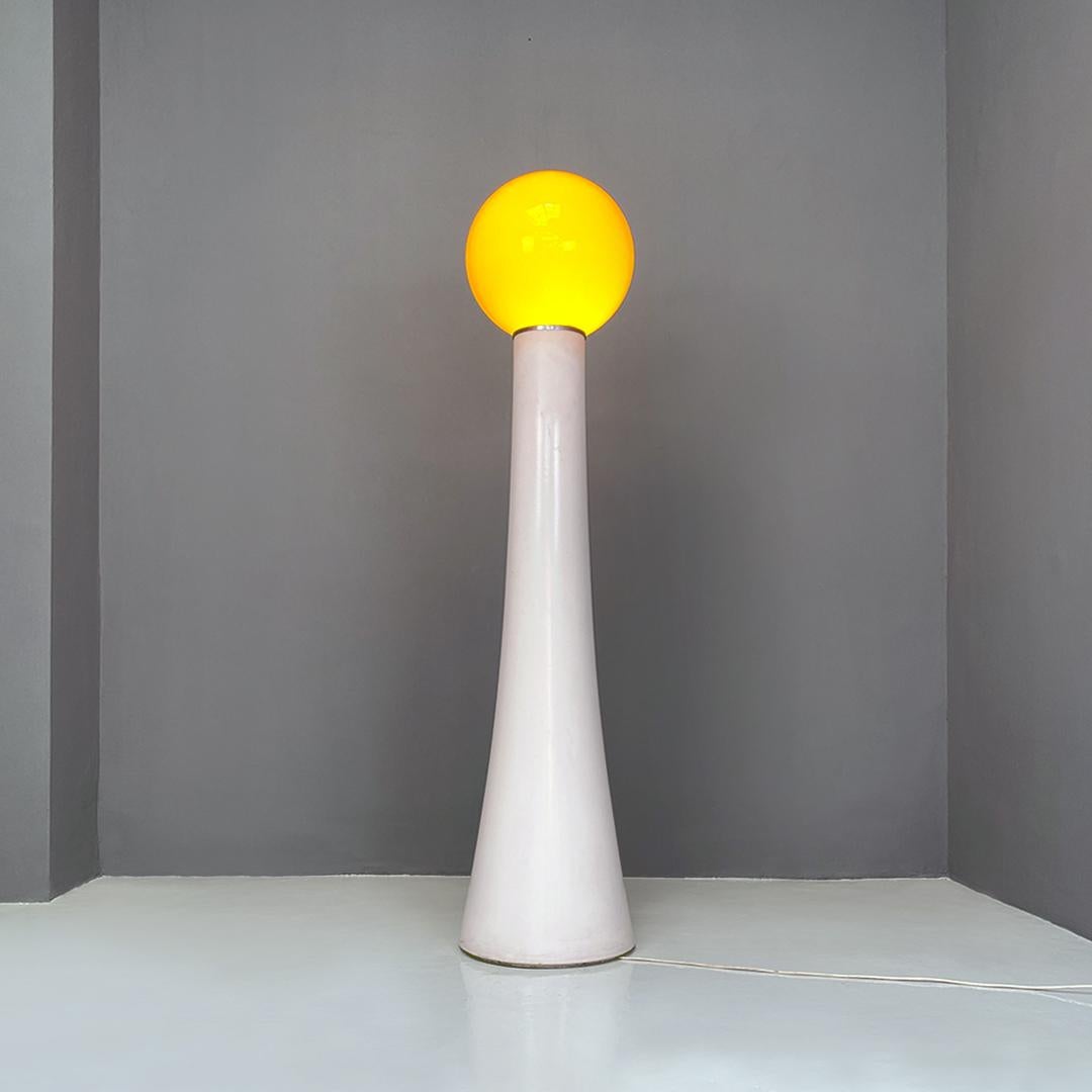 Late 20th Century Italian Modern Plastic, Yellow Glass Floor Lamp, Annig Sarian for Kartell 1970s For Sale