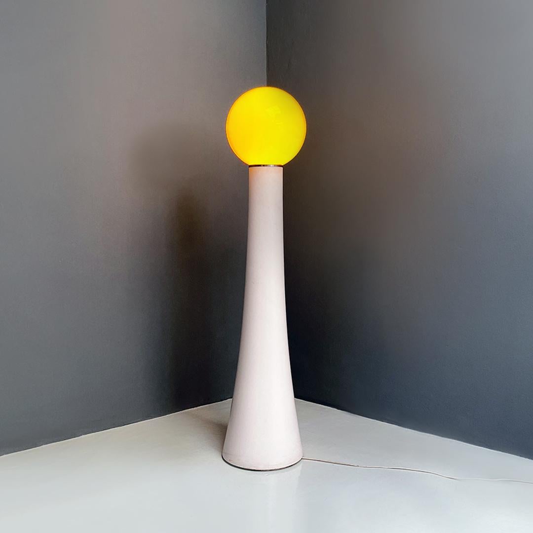 Italian Modern Plastic, Yellow Glass Floor Lamp, Annig Sarian for Kartell 1970s For Sale 1