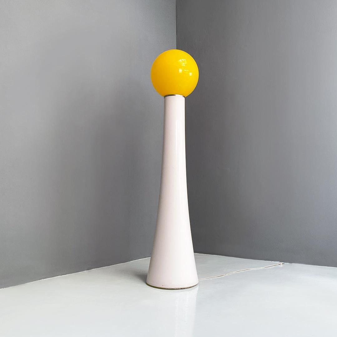 Italian Modern Plastic, Yellow Glass Floor Lamp, Annig Sarian for Kartell 1970s For Sale 5