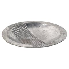 Italian Modern Plate or Bowl in Finely Worked Aluminium, 1990s