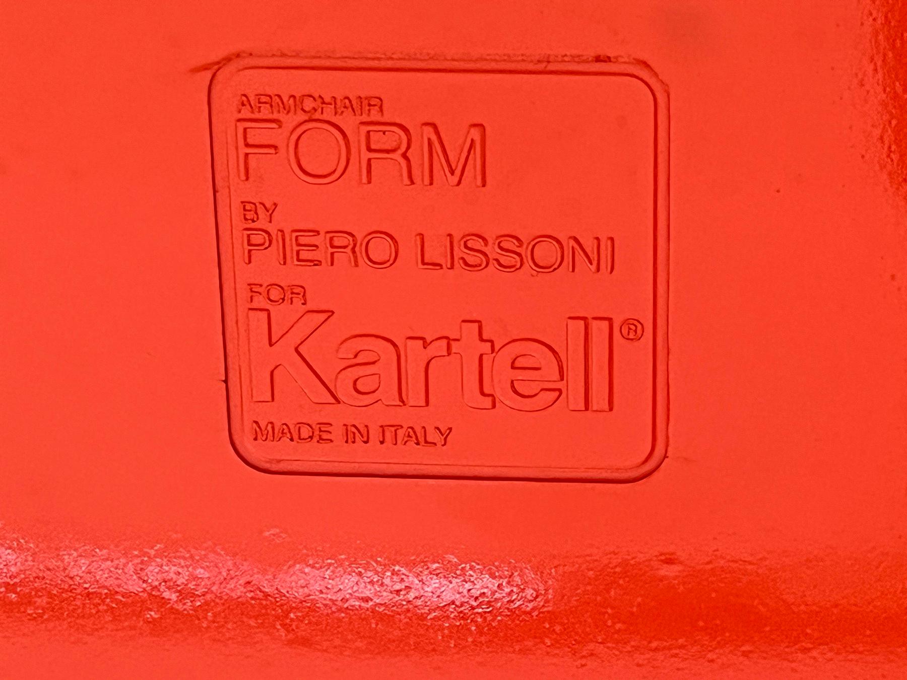 Italian Modern Pop Lounge Chairs in Orange by Piero Lissoni for Kartell, 1970s 3