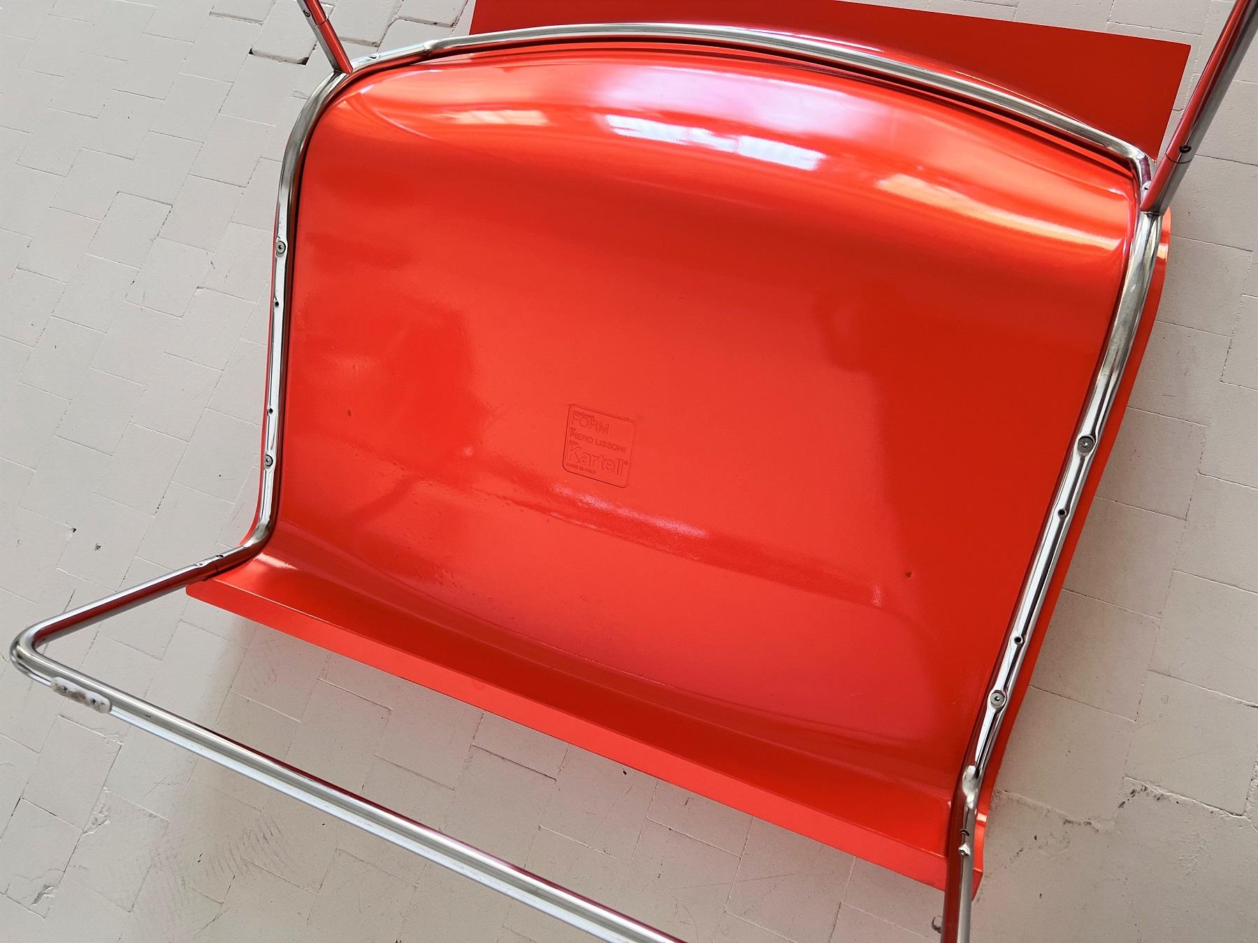 Italian Modern Pop Lounge Chairs in Orange by Piero Lissoni for Kartell, 1970s 4