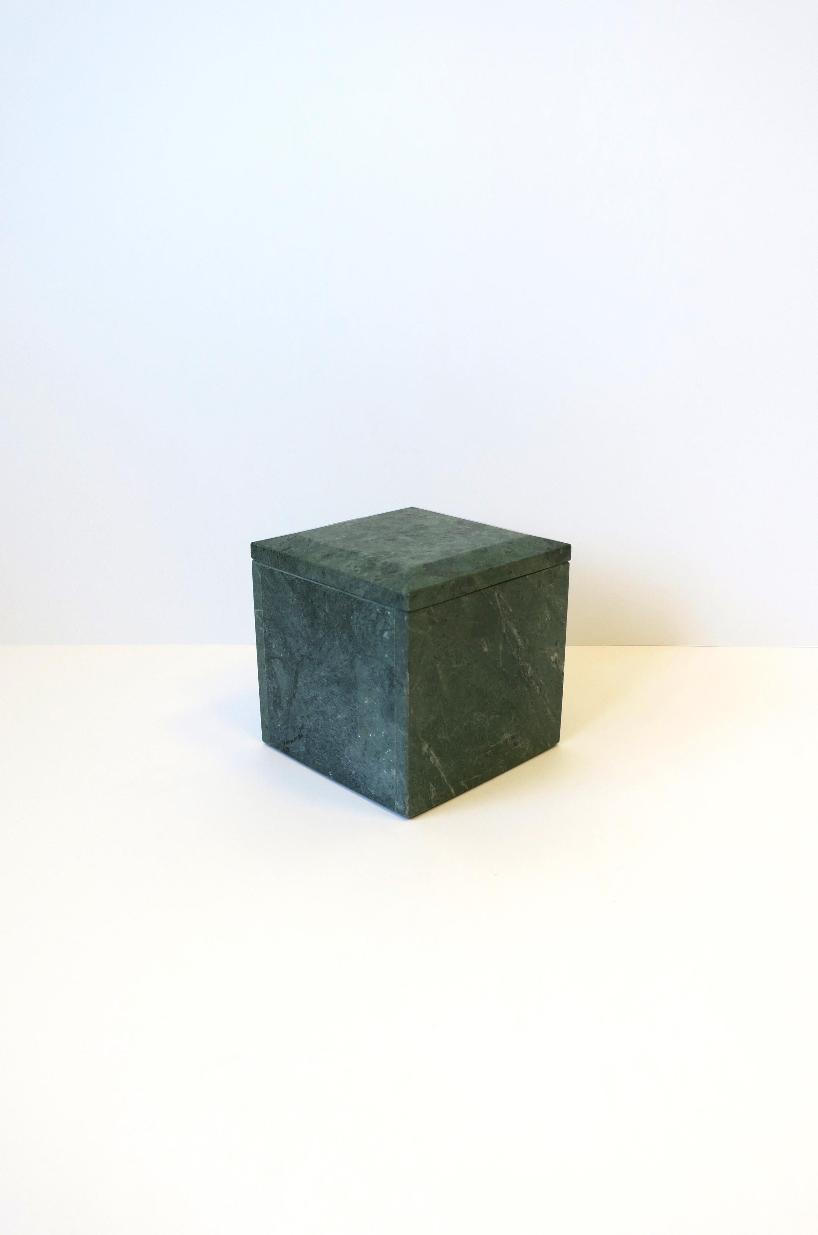 Italian Modern Postmodern Green Verde Marble Box or Bookend, circa 1970s For Sale 6