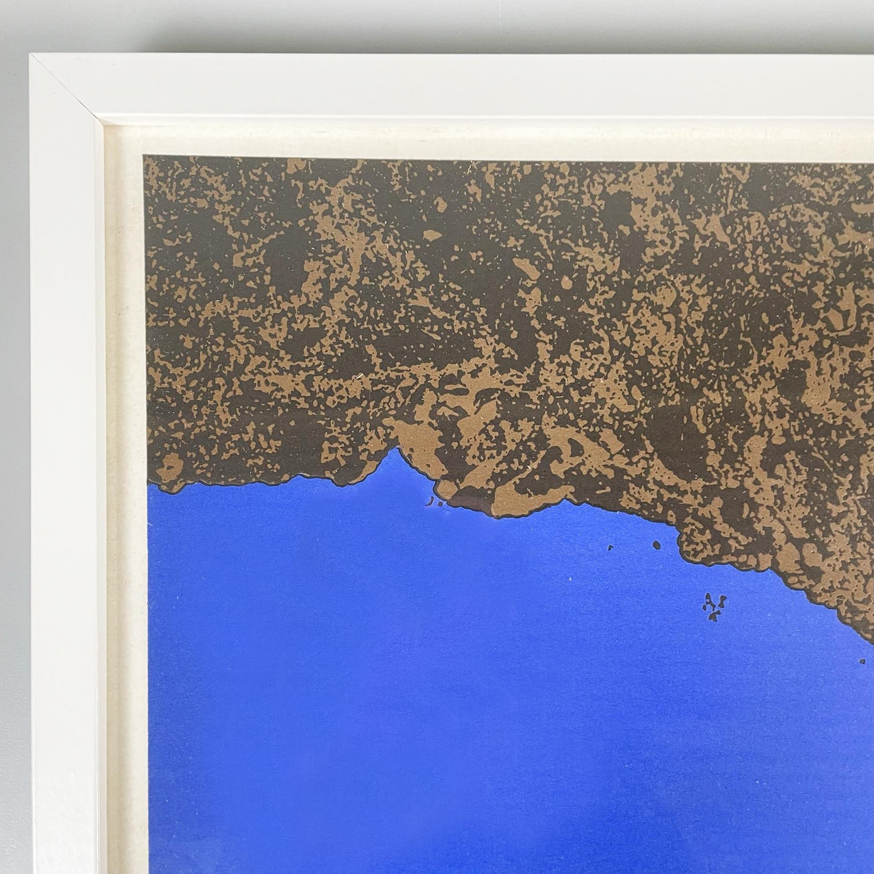 Late 20th Century Italian Modern Press-Print Erupting Volcano by Enzo Mari, 1984