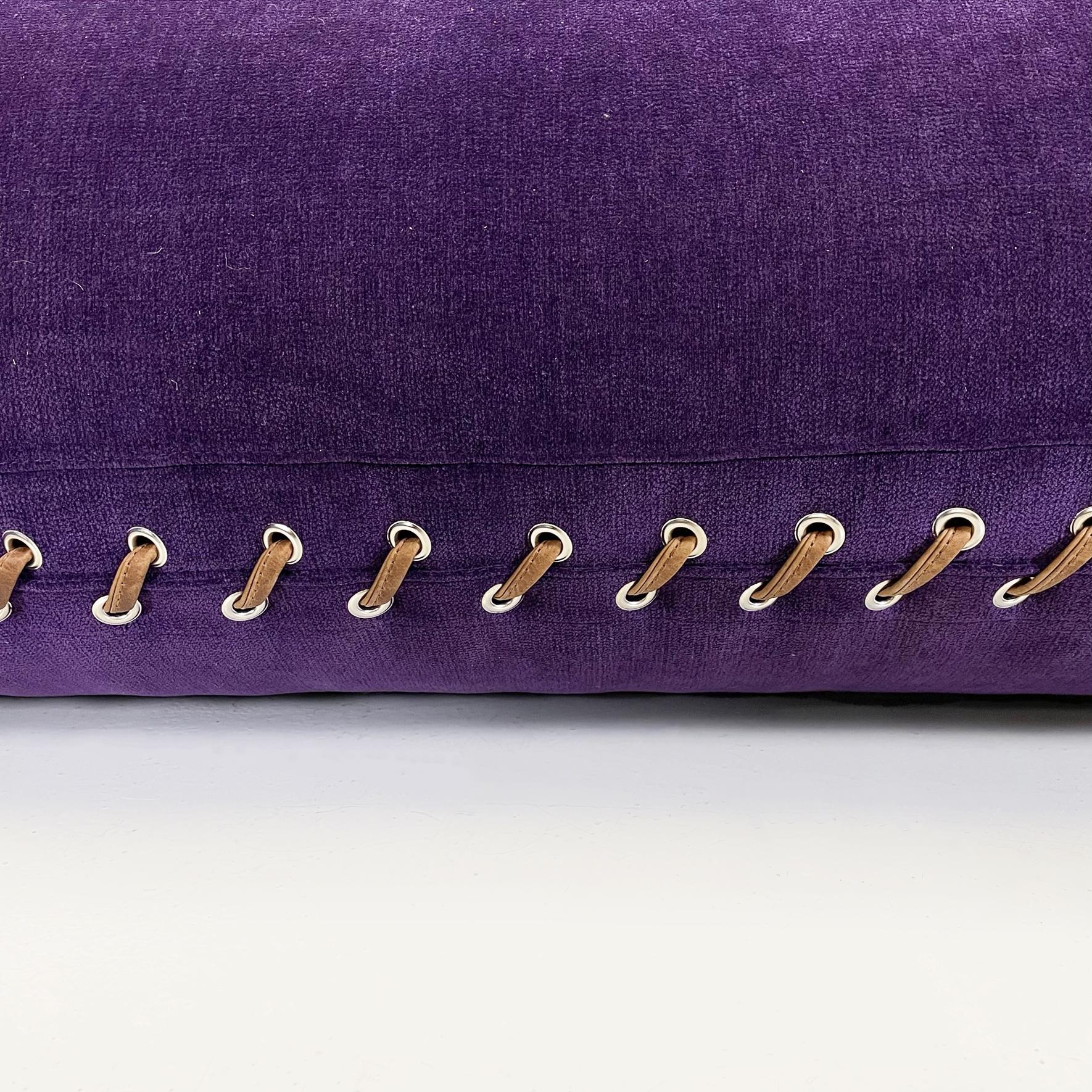 Italian Modern Purple Velvet Sofa Bed Anfibio by Becchi for Giovannetti, 1970s For Sale 8
