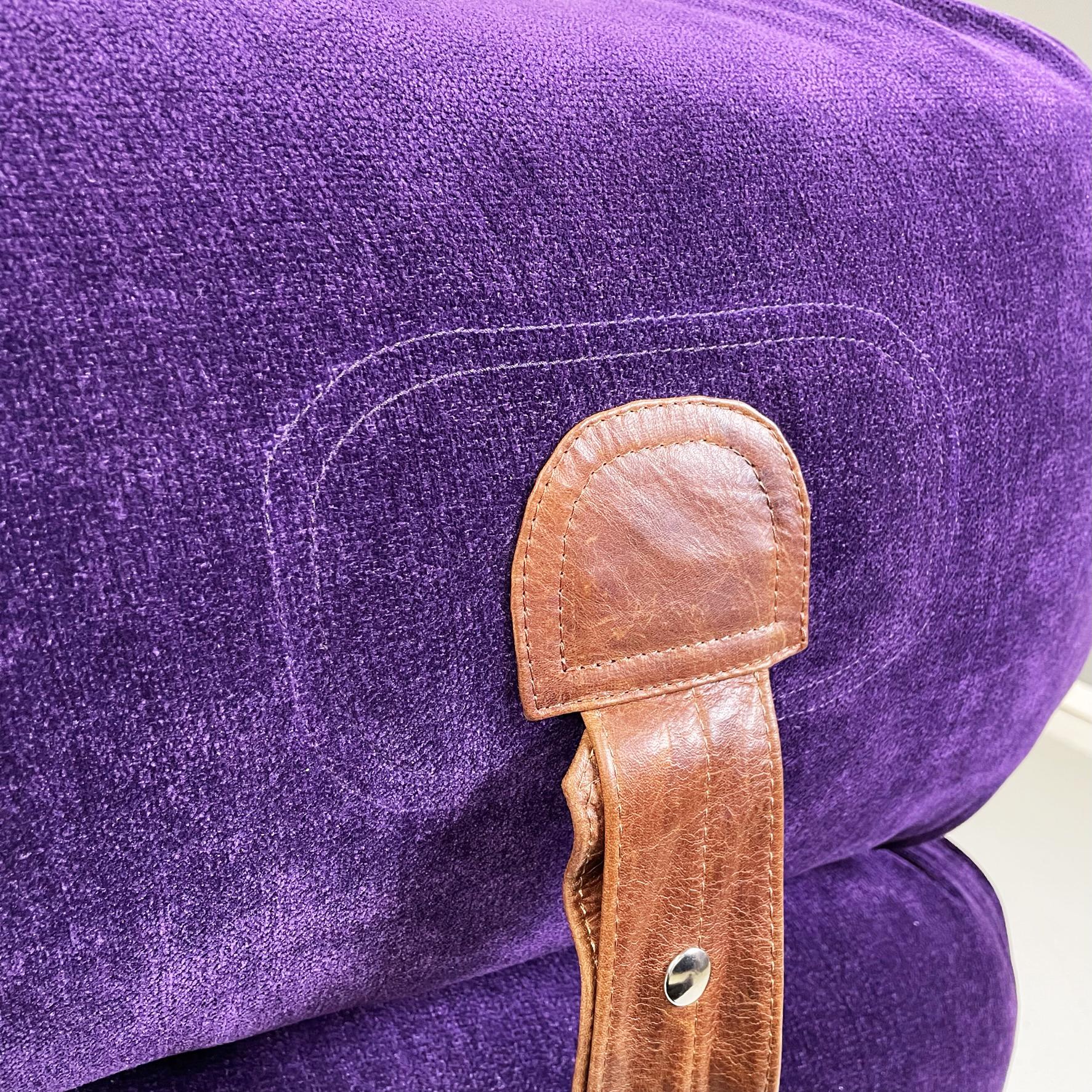 Italian Modern Purple Velvet Sofa Bed Anfibio by Becchi for Giovannetti, 1970s For Sale 11