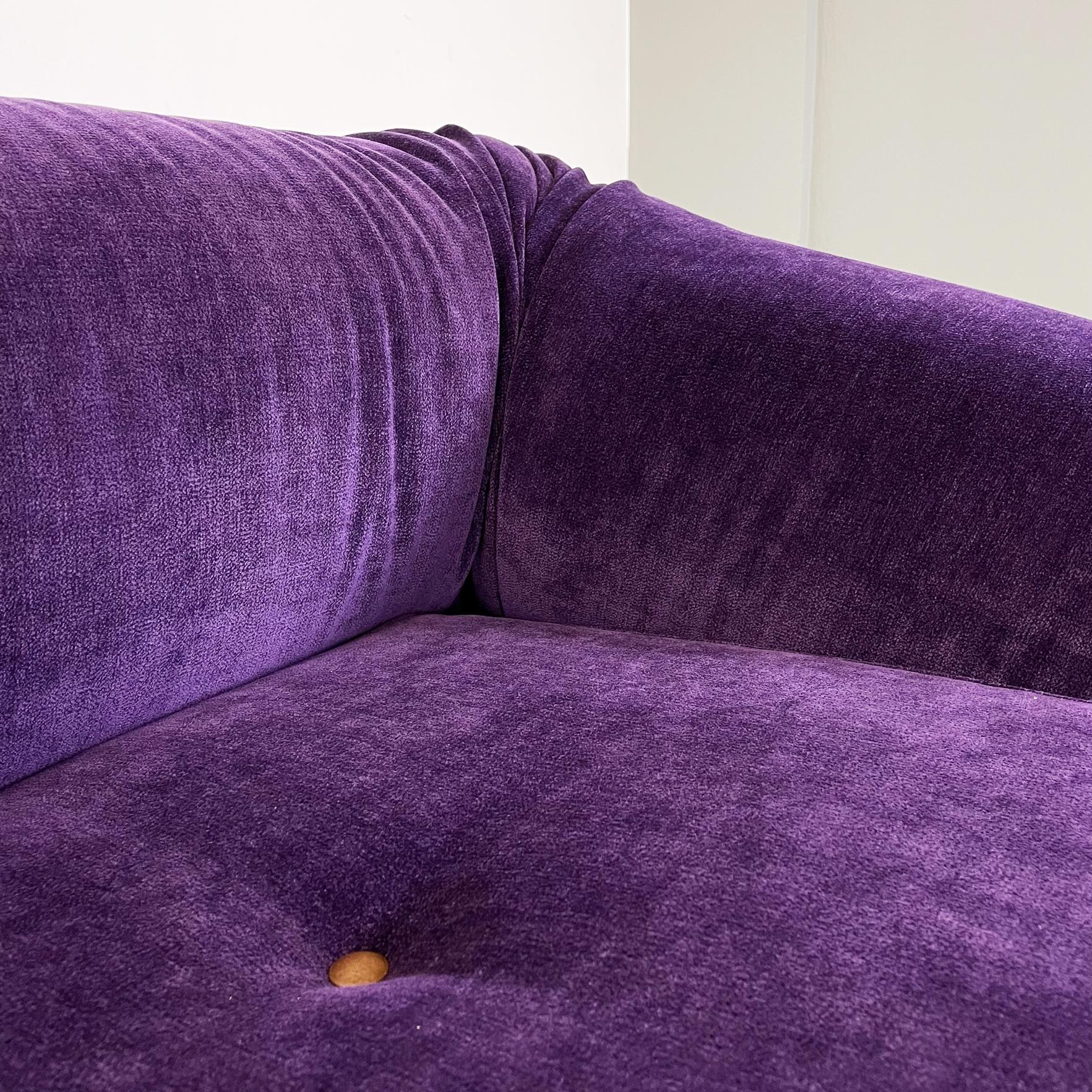 Italian Modern Purple Velvet Sofa Bed Anfibio by Becchi for Giovannetti, 1970s 4