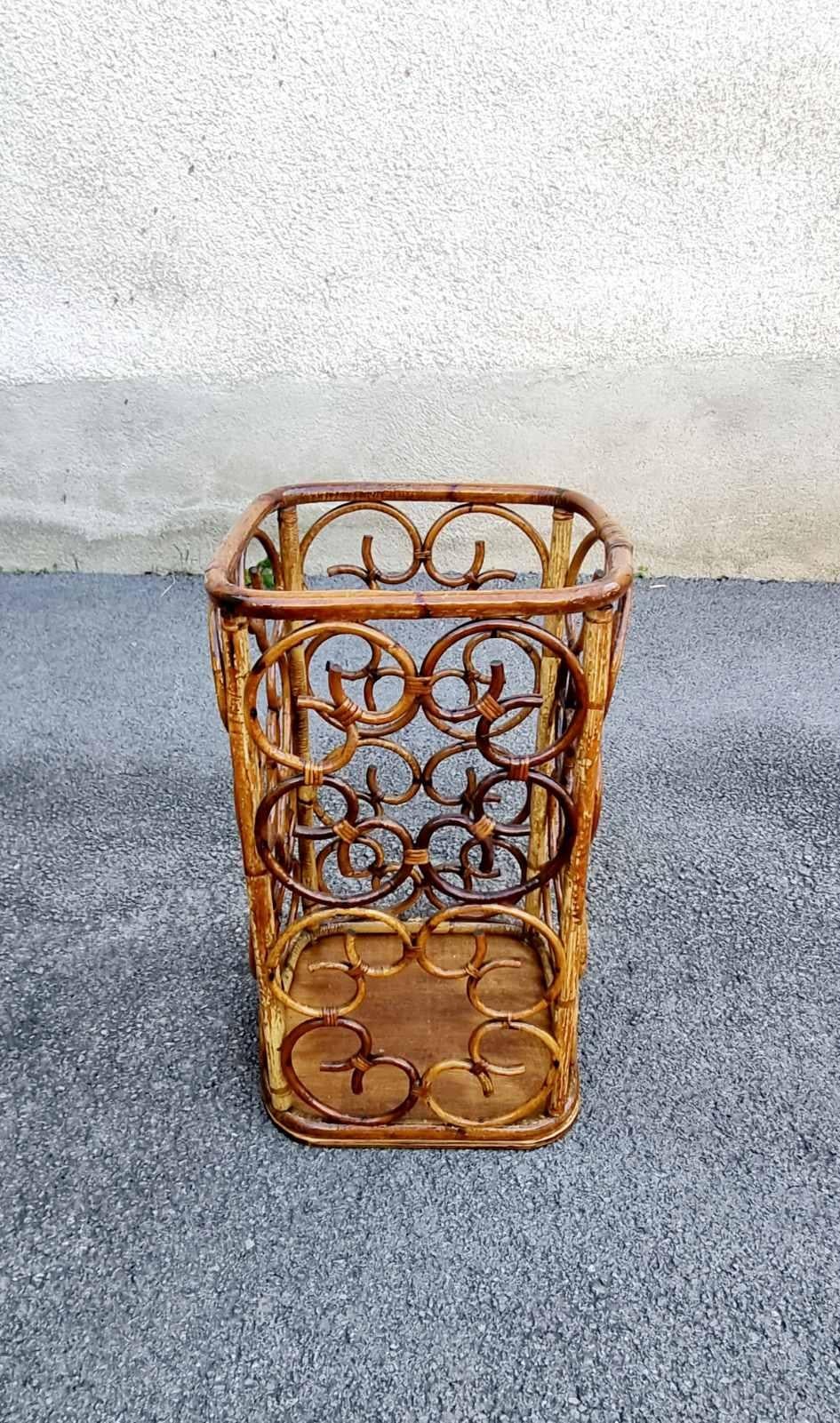 Paragüero moderno italiano de ratán y bambú, Italia años 60 mediados del siglo XX en venta
