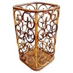 The Modernity Rattan and Bamboo Umbrella Stand, Italy 60s