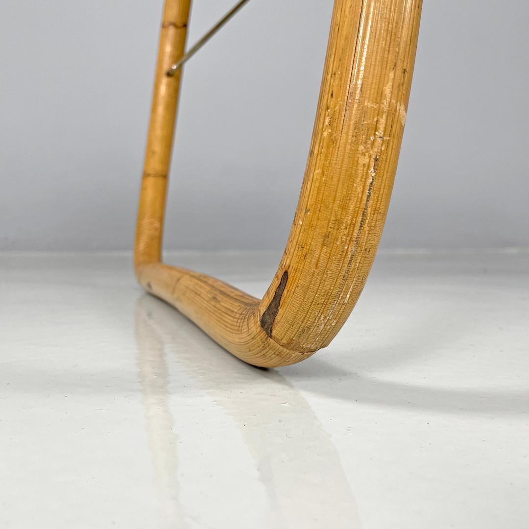 Italian modern rattan and brass folding table by Dal Vera, 1970s For Sale 8