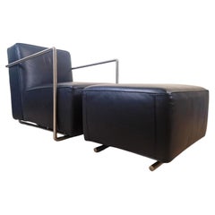 Italian Modern Reclining Lounge Chair & Ottoman by Antonio Citterio for Flexform