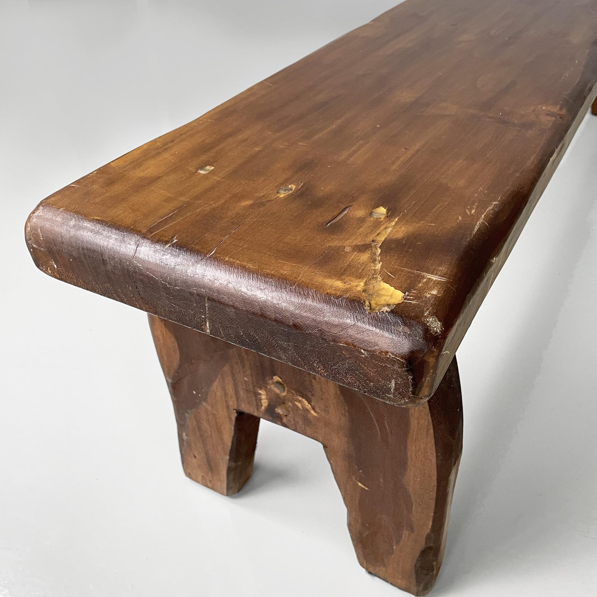 Italian modern rectangular benches in wood, 1970s In condizioni discrete in vendita a MIlano, IT