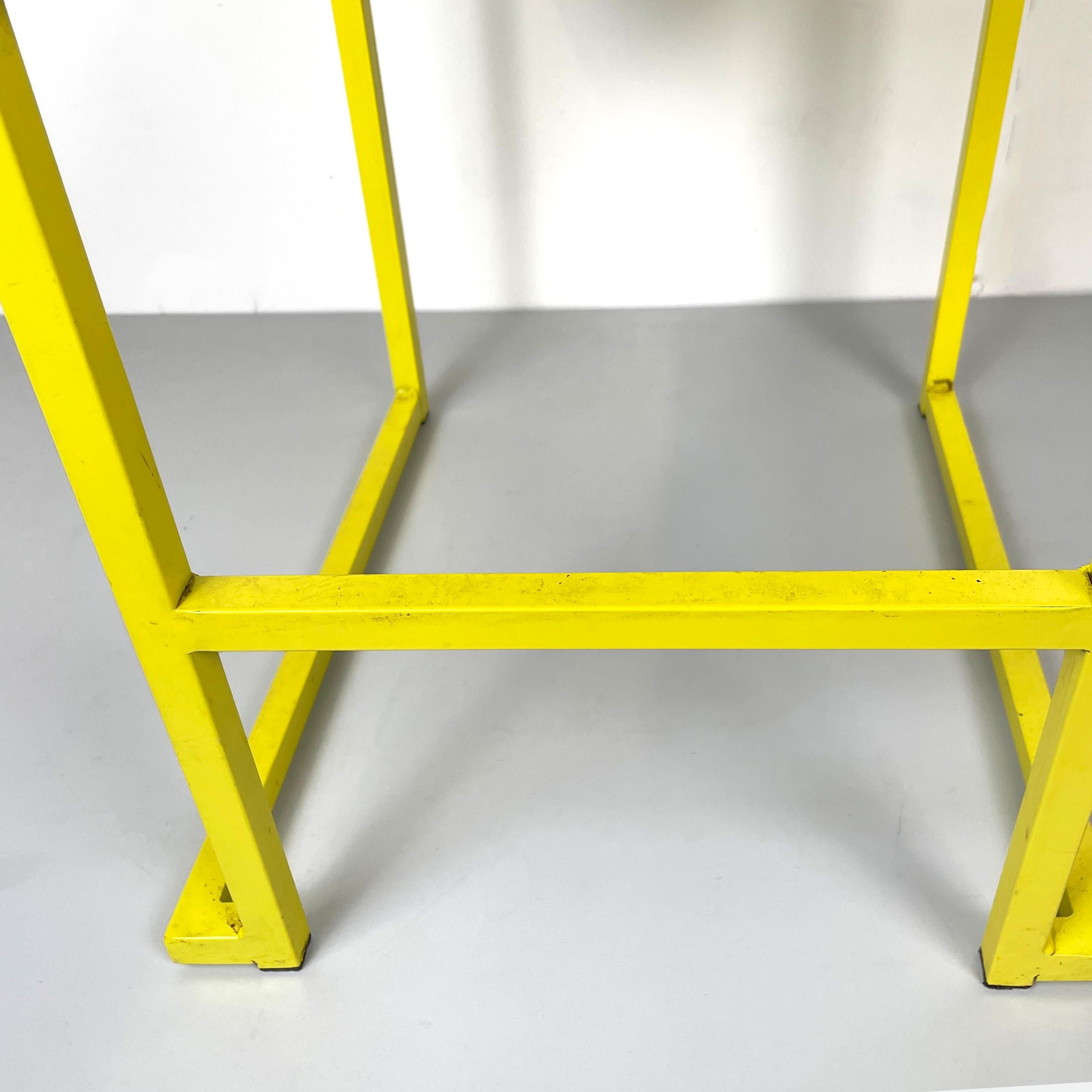 Italian modern Rectangular chair with black fabric and yellow metal, 1980s For Sale 8