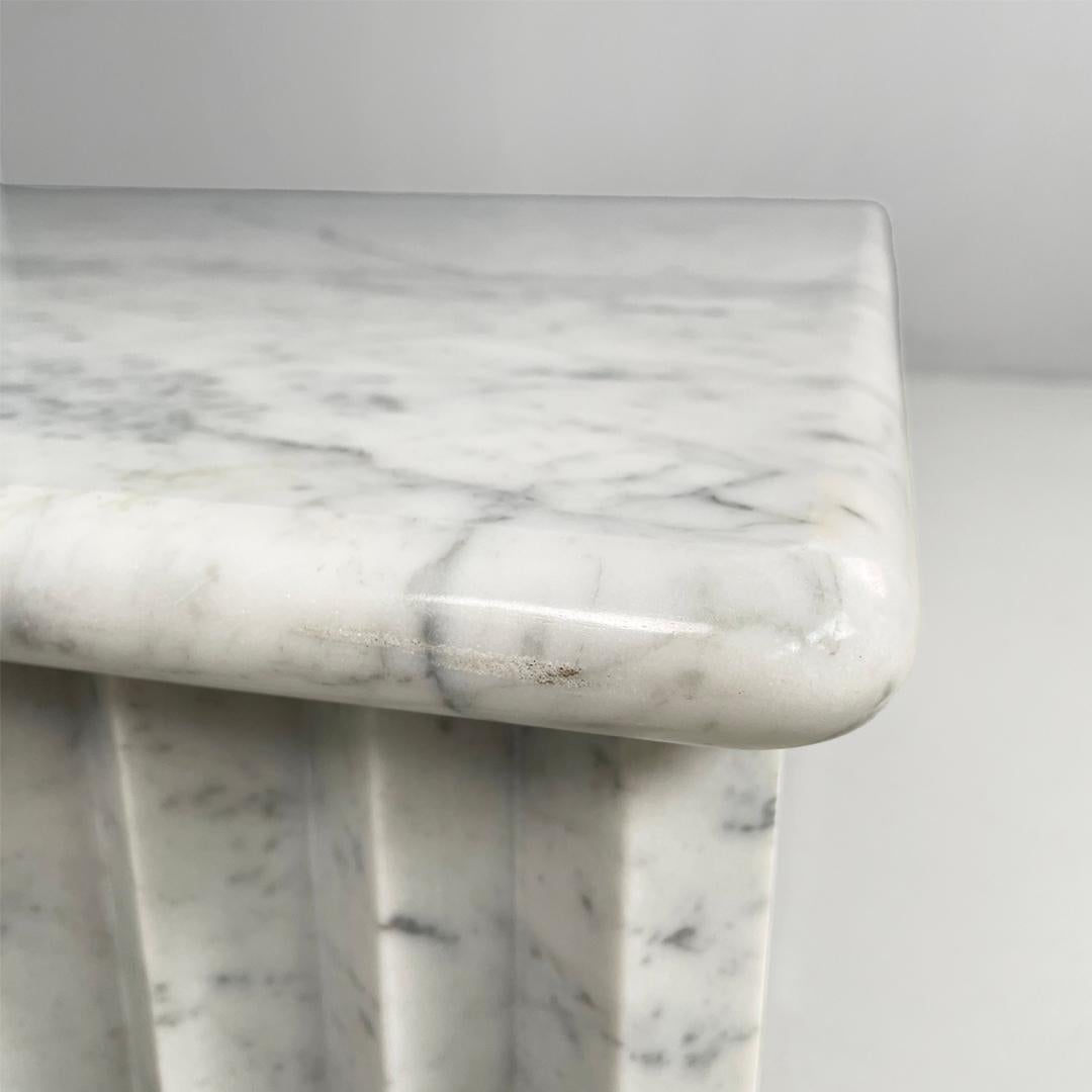 Italian modern rectangular coffe table in white marble by Carlo Scarpa, 1980s en venta 10
